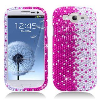 Aimo SAMI9300PCLDI685 Dazzling Diamond Bling Case for Samsung Galaxy S3 i9300   Retail Packaging   Pink/White Cell Phones & Accessories