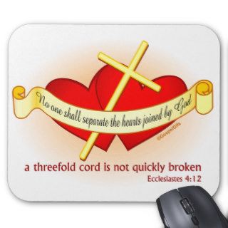 Hearts joined by God Christian gift Mousepads