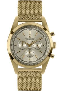 JACQUES LEMANS N 1560C  Watches,Mens Nostalgie Chronograph N 1560C Stainless Steel IP Gold Mesh Bracelet, Chronograph JACQUES LEMANS Quartz Watches