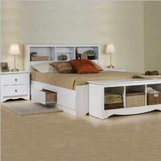 Shop Prepac Monterey White Queen Wood Platform Storage Bed 3 Piece Bedroom Set at the  Furniture Store