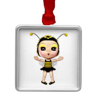 Cute Lady Bumblebee Fairy Doll 2 Christmas Tree Ornament
