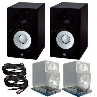 Yamaha HS8 Active Monitors Primacoustic Isopads TRS XLR Male Cables Musical Instruments