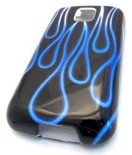 MetroPCS LG MS690 Optimus M Blue Flame HARD Gloss Design Accessory Case Skin Cover HARD Cell Phones & Accessories