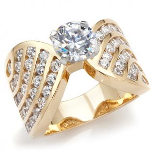 Absolute™ Solitaire with Diagonal Sides Wide Band Ring