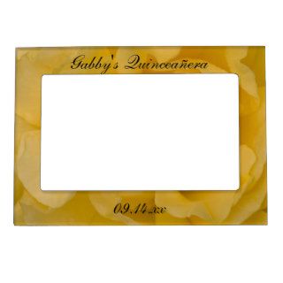 Yellow Rose Quinceañera Magnetic Picture Frame