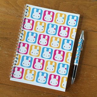 bunny squares spiral notebook by asking for trouble