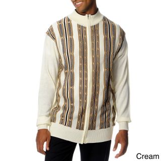 Steve Harvey Mens Jacquard Texture Zip front Sweater