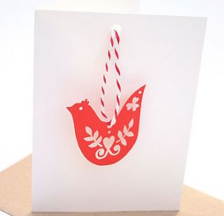 laser cut christmas dove decoration card by the hummingbird card company