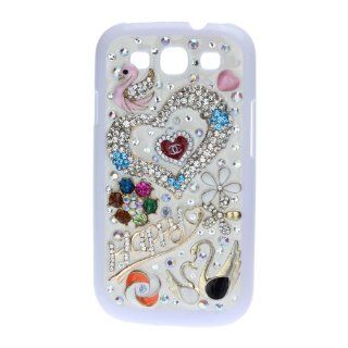 Luxury Shining Crystal Diamond Sweet Love Heart Back Hard Case Cover for Samsung Galaxy S3 I9300 Cell Phones & Accessories