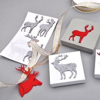 mini felt reindeer stickers by henry's future