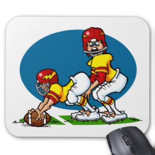 Cartoon Football Players Mouse Pads