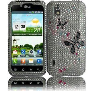 Pretty Butterfly Premium Hard Full Diamond Bling Case Cover Protector for LG Optimus Black P970 / Marquee LS855 / Ignite AS855 (by Boost Mobile / T Mobile / Sprint / Net 10 / Straighttalk) with Free Gift Reliable Accessory Pen Cell Phones & Accessorie
