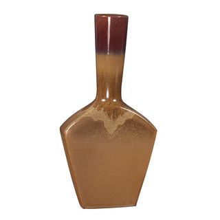 Glossy Mocha/ Merlot Ceramic Vase