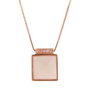 isium pyramid cut rose quartz necklace by glacier jewellery