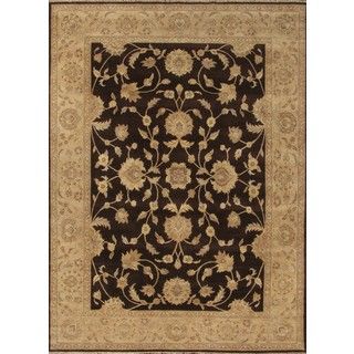 Hand knotted Ziegler Brown Beige Vegetable Dyes Wool Rug (8 X 10)