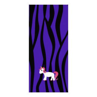 Unicorn purple zebra stripes personalized rack card