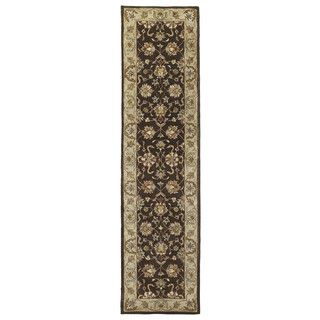 Anabelle Hand tufted Chocolate Brown Wool Rug (26 X 10)