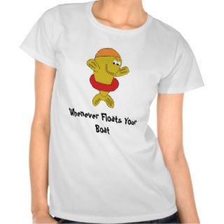 Cartoon Baby Fish With Red Inner Tube Shirts