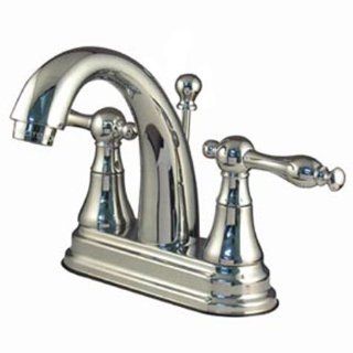 Kingston Brass KS7611NL+ Normandy 4 Inch High Rise Centerset Lavatory Faucet, Polished Chrome   Touch On Bathroom Sink Faucets  