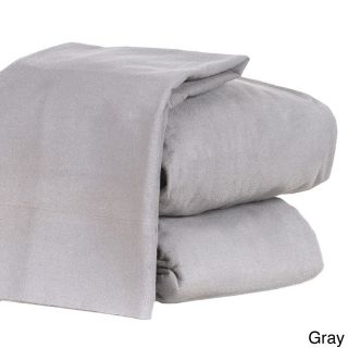 The Gallery Heavyweight 190gsm Ultra Soft Flannel 4 piece Sheet Set Grey Size Full