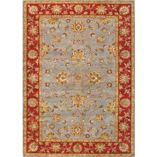Hand knotted Ziegler Blue Rust Vegetable Dyes Wool Rug (6 X 9)