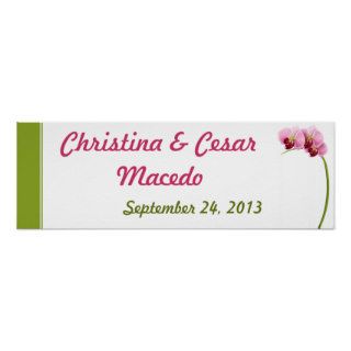 22.5"x7.5" Personalized Banner Pink Orchid Long St Posters