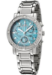 Invicta 0281  Watches,Womens Angel Chronograph Diamond Turquoise Stone Dial Stainless Steel, Chronograph Invicta Quartz Watches