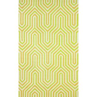 Nuloom Hand hooked Modern Maze Green Rug (5 X 8)