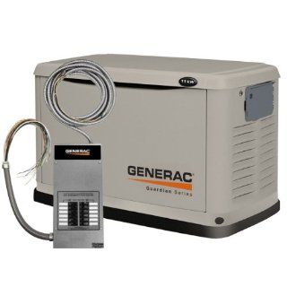 Generac 6437 10, 000 Watt Air Cooled Steel Enclosure Liquid Propane/Natural Gas Powered Standby Generator (CARB Compliant) with 12 Circuit Transfer Switch  Generator Accessories  Patio, Lawn & Garden