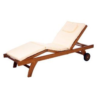 TEAK Outdoor Dining Chairs/Table Sets and Patio Furniture Chaise Lounge /w white cushion  