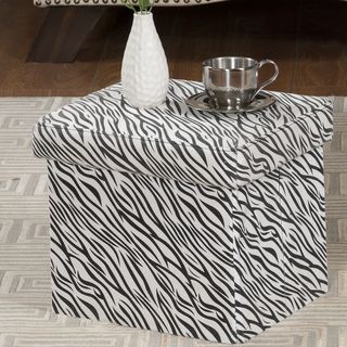 Zebra Fabric Small Storage Bench