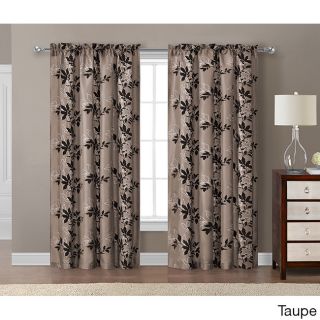 Victoria Classics Barclay Flocked With Metallic 84 Inch Grommet Curtain Panel Taupe Size 55 x 84