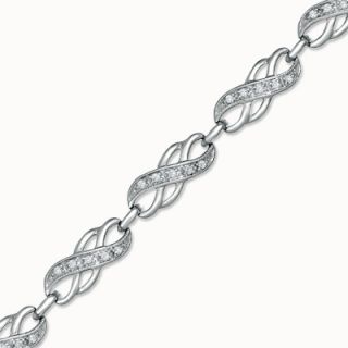 CT. T.W. Diamond Double Infinity Bracelet in Sterling Silver