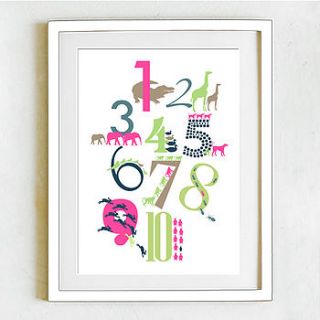 children's 'numbers' print by hello monkey