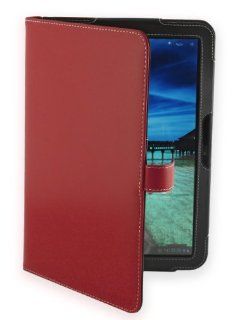 Cover Up Motorola Xoom Tablet (10.1 inch) Leather Cover Case (Book Style)   Red Computers & Accessories