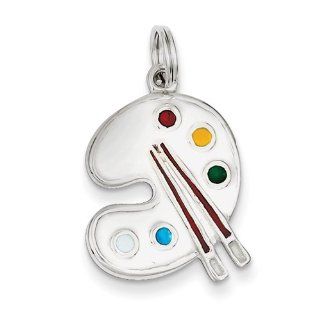 Sterling Silver Enameled Painting Palette Charm   JewelryWeb Jewelry