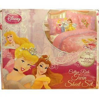 Disney Princess Bedding Twin Size Sheets Princess Loving Hearts Sheet Set   Childrens Pillowcase And Sheet Sets
