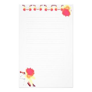 Abstract Daffys Lined Paper Customized Stationery