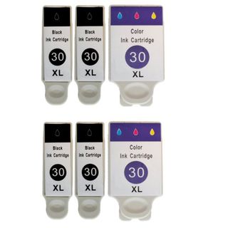 Kodak 30xl, Four Black And Two Color Compatible Ink Cartridge (remanufactured) (pack Of 6)