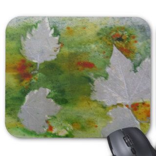 Collagraphic Leaves (Silver)   Mouse Pad