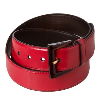 Prada Madras Red Leather Belt