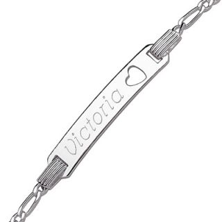 Childs Engraved ID Bracelet in Sterling Silver (8 Letters)   Zales