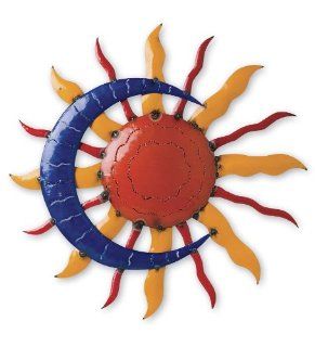 Recycled Metal Sun And Moon Wall Art  Outdoor Plaques  Patio, Lawn & Garden