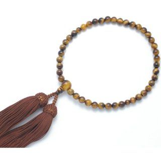 Kyoto made Ojuzu Buddhist Prayer Beads, 6mm Yello Tiger Eye / Japanese Buddhist Rosary Jewelry