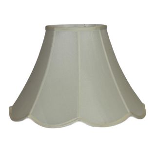 Cream Pongee Silk Scalloped Bell Lamp Shade