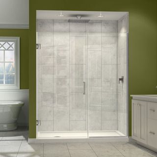 Dreamline Unidoor Plus 72 In. H X 30   31 In. W Frameless Hinged Shower Door, Clear Glass