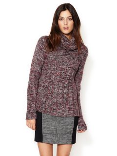 Wool Ribbed Heathered Turtleneck Sweater by See by Chloe