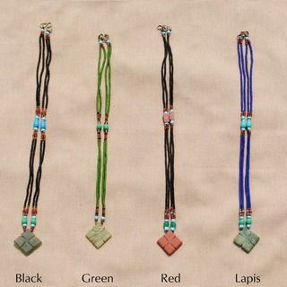 Handcrafted Tribal Beaded Diamond Pendant Necklace (Afghanistan) Necklaces