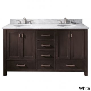Avanity Modero 60 inch Double Vanity In Espresso Finish With Dual Sinks And Top