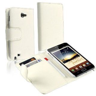 WHITE LEATHER HARD CASE COVER WALLET FOR Samsung Galaxy Note LTE SGH i717 AT&T Cell Phones & Accessories